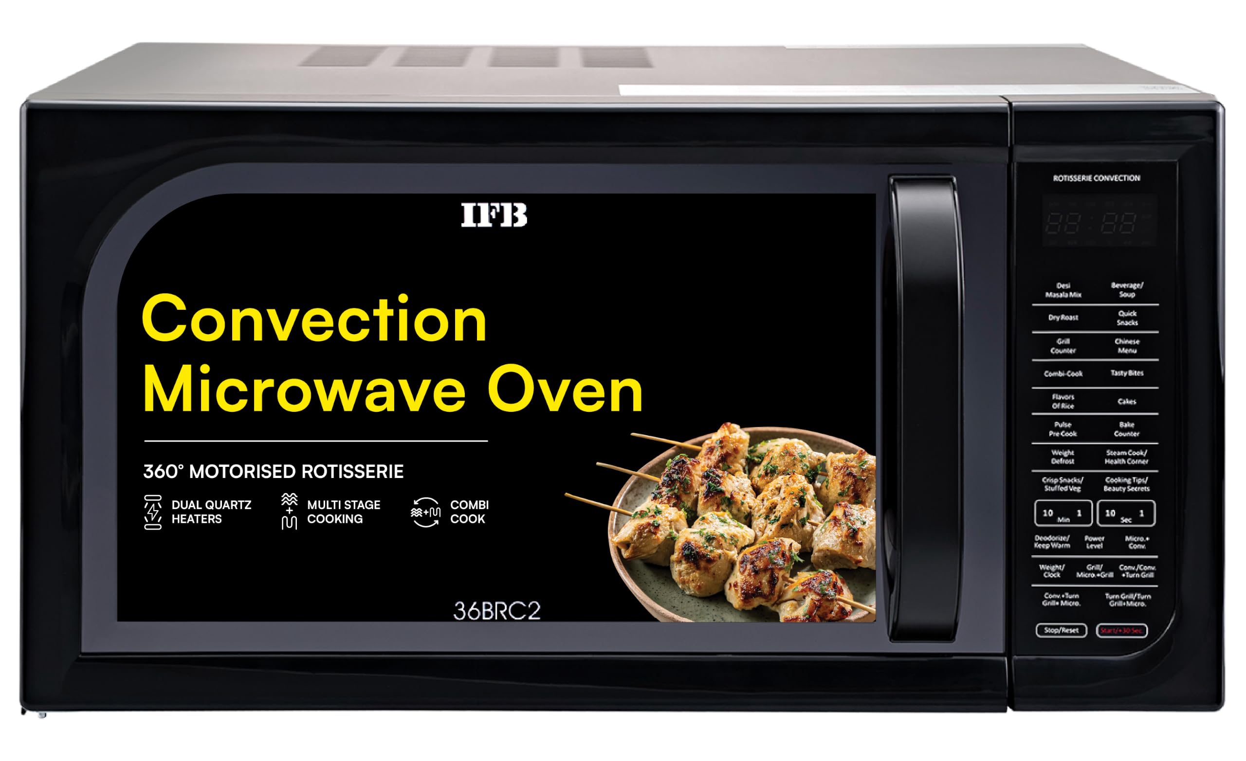 IFB 30L Convection Microwave Oven with 360 Degree Motorized Rotisserie 101 Auto Cook Menus (30BRC2, Black, Auto Defrost, Grill Mode, Combi-Cook Modes, 10 Power Levels) — Amazon image 12