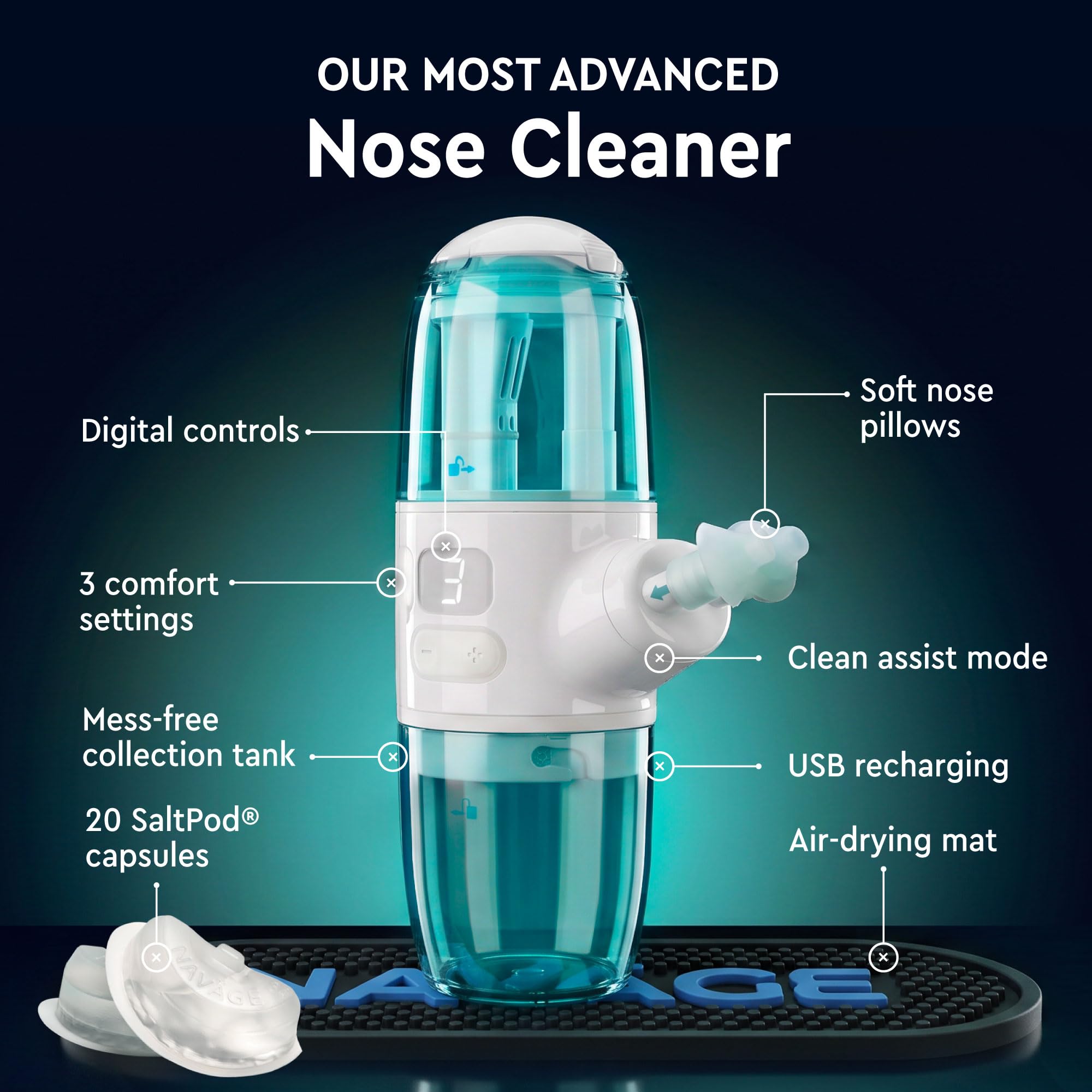 Navage Advanced Nose Cleaner - Powered Suction Nasal Irrigation System — Amazon image 2