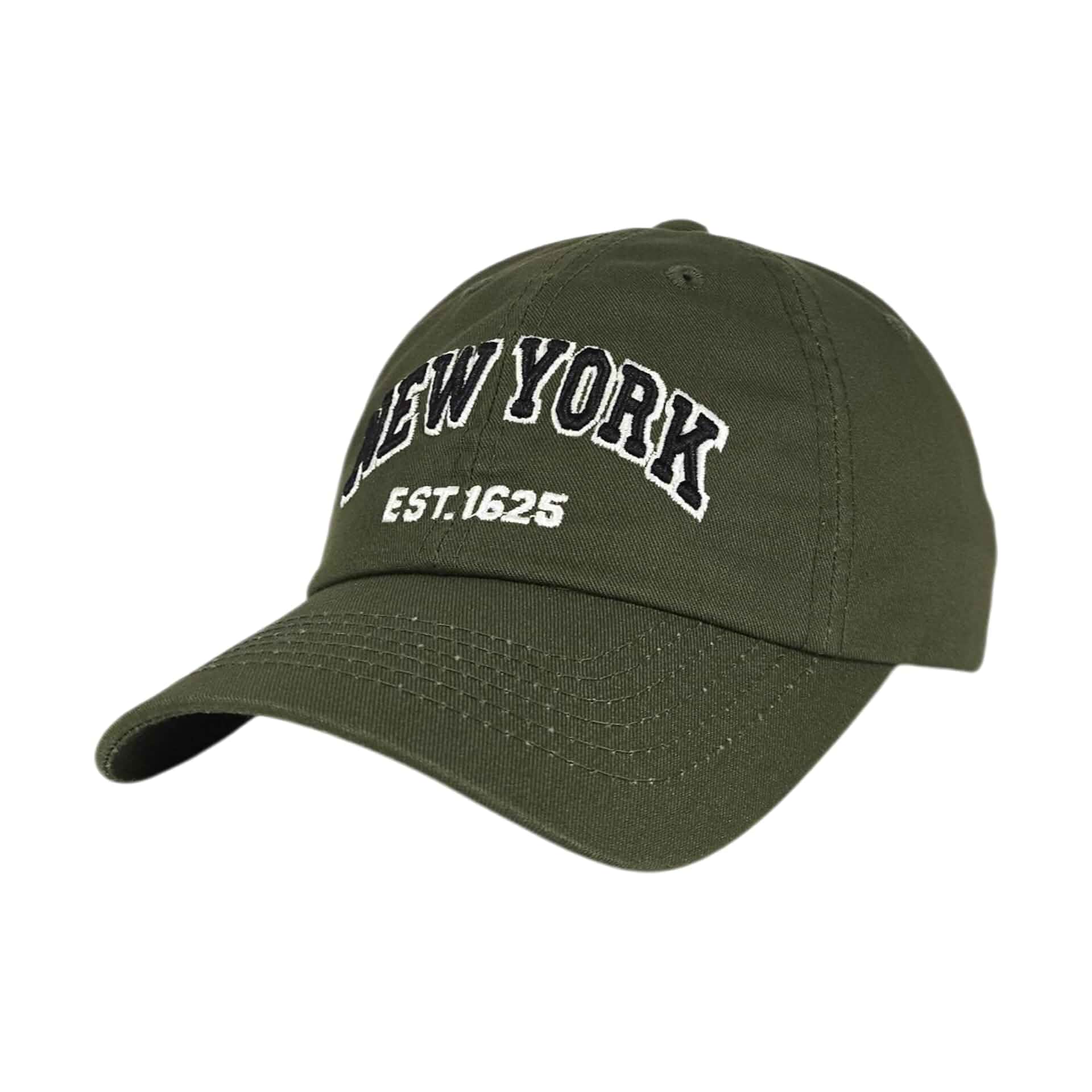 E BY ELIDAN NY Dad Hat, New York EST.1625 Cotton Baseball Cap Women & Men Adjustable metal buckle strap; breathable unstructured low-profile fit, lightweight & packable, unisex vintage everyday style