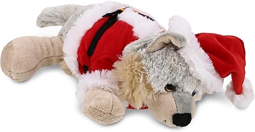 Miniatura 1 de DolliBu Peluche de lobo de Papá Noel, súper suave, disfraz de animal salvaje con traje de Papá Noel rojo, lindo regalo de vida silvestre, vacaciones