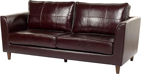 Amazon Co Jp アーバン通商 革張りソファ ブラウン 本革使用 背もたれのボリューム感 長時間座っても疲れない 3人掛け Az 3293 ホーム キッチン