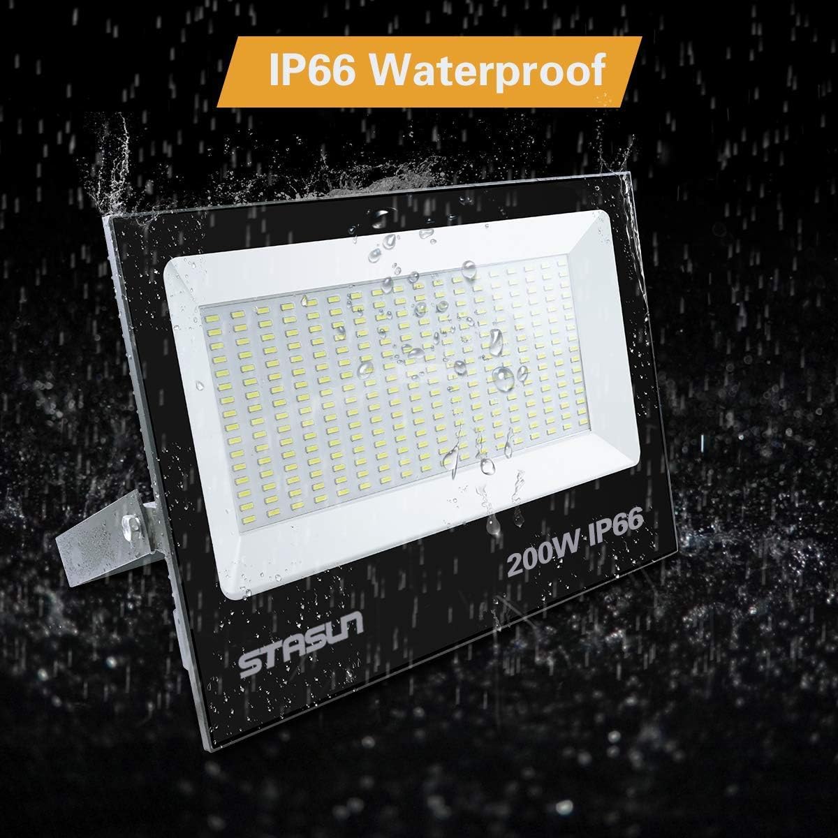 Bеѕt Cуbеr Dеаlѕ 🔥 STASUN LED Flood Light, 2 Pack 200W 20000lm Security Floodlights, 100-256V, 6000K Daylight White, IP66 Waterproof Super Bright Work Light, Outdoor Flood Light for Parking Lot, Playground, Court, Yard