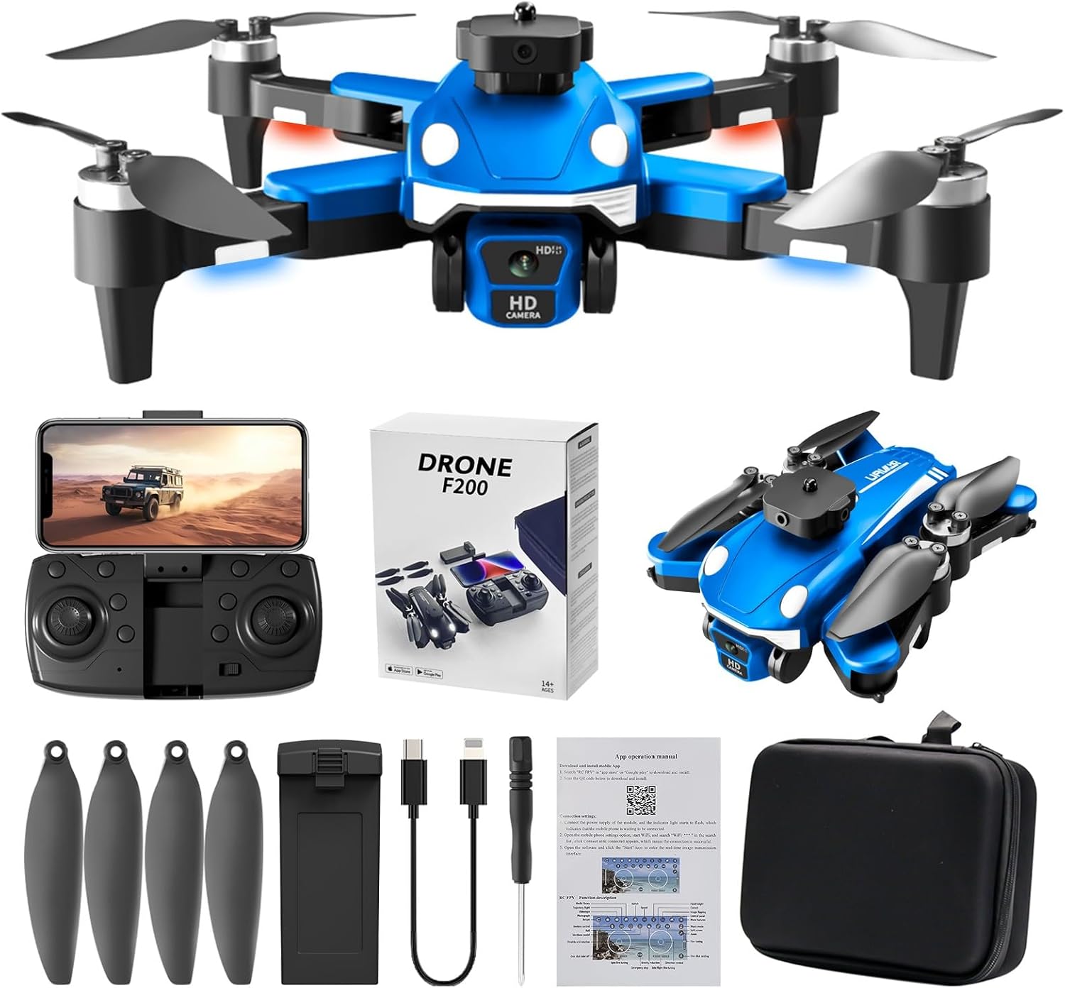 Drone FPV RC Quadcopter 3 Speed Headles Mode Altitude Hold 1080P Camera Drone 360° Flip Obstacle Avoidance Toys Gifts For Kids Adults Deals Of The Day Prime Member Warehouse Deals