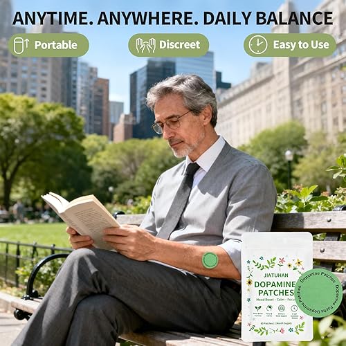 Miniatura 7 de Parches de dopamina extra fuertes  Apoyo al estado de ánimo, calma y concentración  Alivio del estrés con mucuna y 5-HTP  A base de plantas, veganos