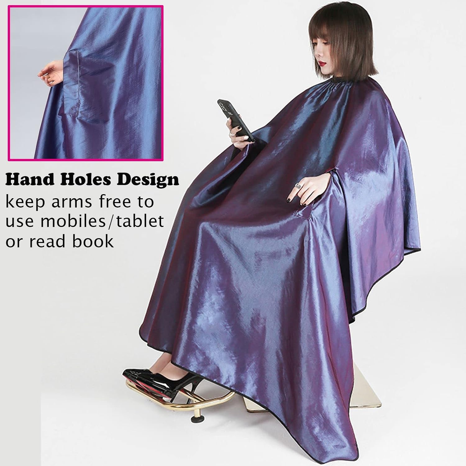 XDONEF Hair Cutting Cape Salon Capes for Clients with Hand Holes Waterproof Capes for Hair Stylist Hair Cut Dye Cape