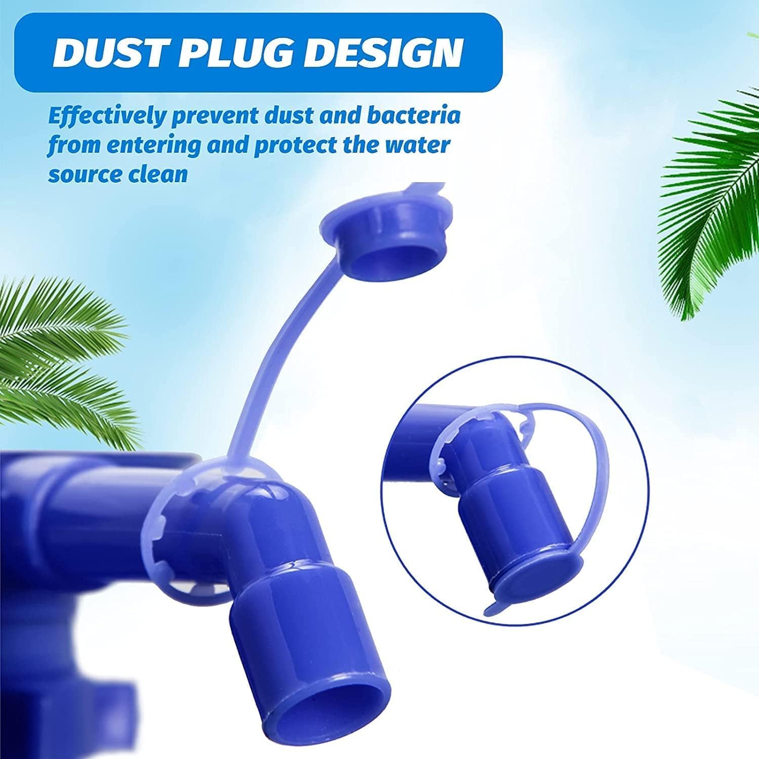 2-Pack 5 Gallon Water Pump, Manual Water Jug Dispenser Hand Pump for Water Cooler Jug, Portable Drinking Fountain Pump for 2-6 Gallon Bottles, Fit for Home Office Camping (Blue)