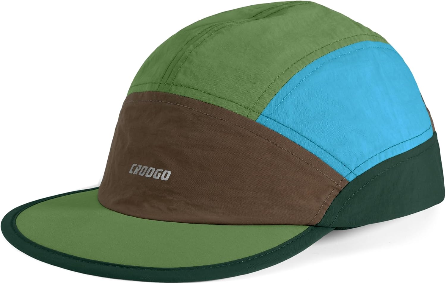 Clakllie Multicolor Short Brim Cap for Men Quick Dry 5 Panel Running Hat | Water-Resistant Outdoor Hiking Hats Folding Baseball Cap Ultralight Golf Dad Hat Flat Brim Hats Low Profile Snapback Hats