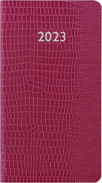 Letts of London Iguana Medium Pocket week to view 2023 diary - pink, 23-081254