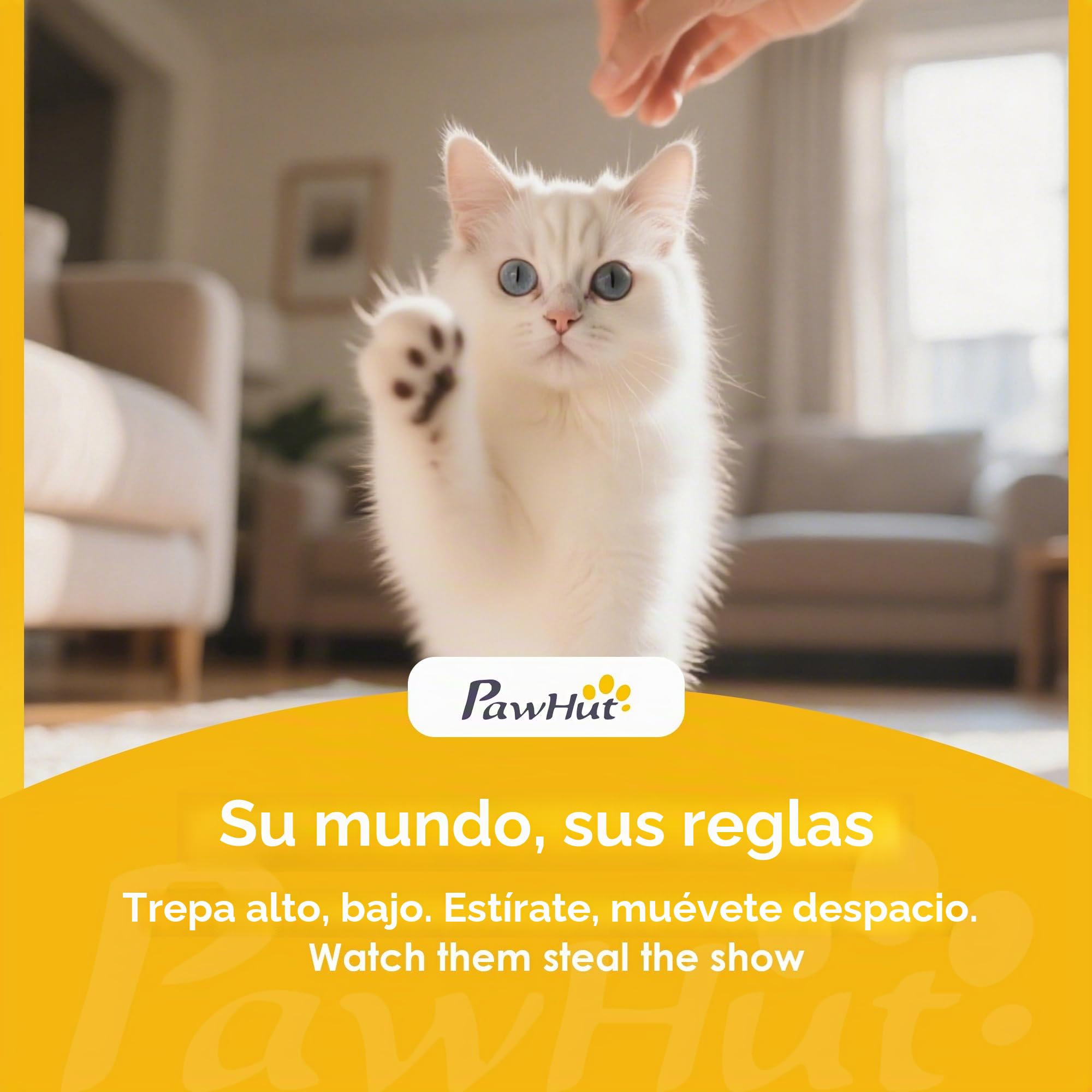 PawHut Árbol para Gatos de Suelo a Techo Regulable 220-240 cm Gris Claro | Torre para Gatos, Hamaca, Plataformas en Forma de Flor, Cuevas, Rampa, Bola