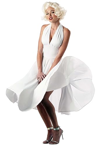 California Costumes 767 Sexy Marilyn Celebrity Adult-Sized Costume, White, Large,Medium,Small,X-Large