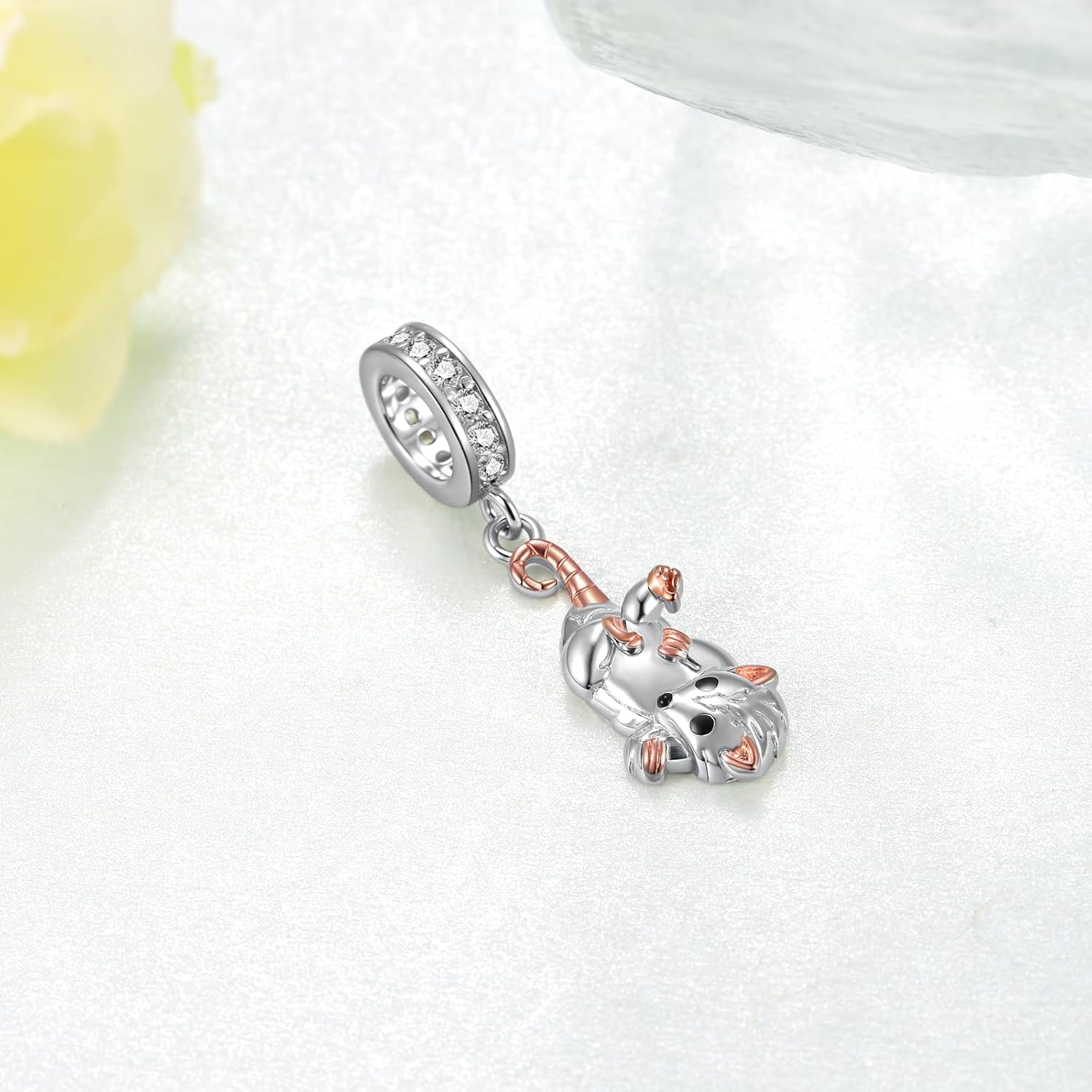 Possum Gifts 925 Sterling Silver Opossum Stuffed Animal Animal Charms Possum Stickers for Women Opossum Lover