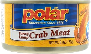 MW Polar Fancy Lump Crab Meat 5oz - Premium Wild-Caught White Lump Crabmeat, Fat-Free, Sweet & Firm for Salads, Pasta & Cakes