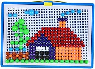 Hohopeti 1 Conjunto De Plástico Pegboard Mosaico Pegboard Jigsaw Cogumelo Prego Jigsaw Crianças Pegboard Jigsaw Puzzle Brinquedo Criança