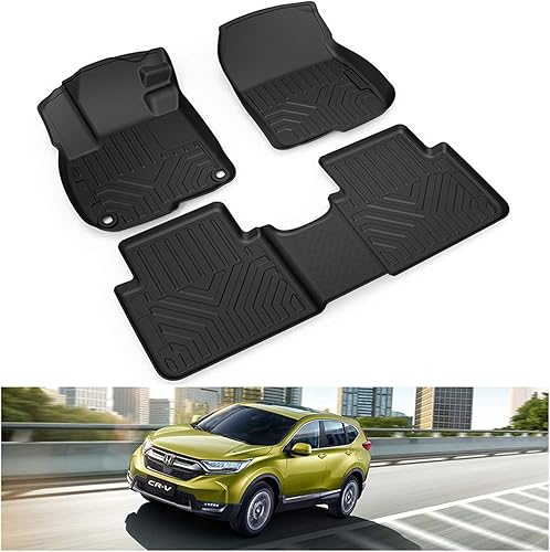 KIWI MASTER Alfombrillas compatibles con Honda CR-V 2017-2022, accesorios para todo tipo de clima, alfombrillas delanteras y traseras de 2 filas de