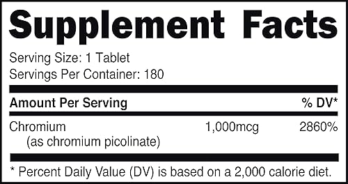 Miniatura 4 de Bucked Up Picolinato de cromo 1000mcg por porción, Bucked Up Essentials (180 porciones, 180 tabletas)