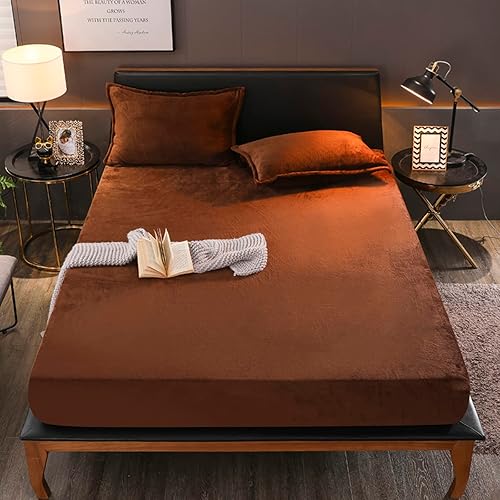 Sábana bajera de franela tamaño individual XL, sábana bajera de terciopelo de felpa ultra suave y mullida con bolsillo profundo de 15 pulgadas,