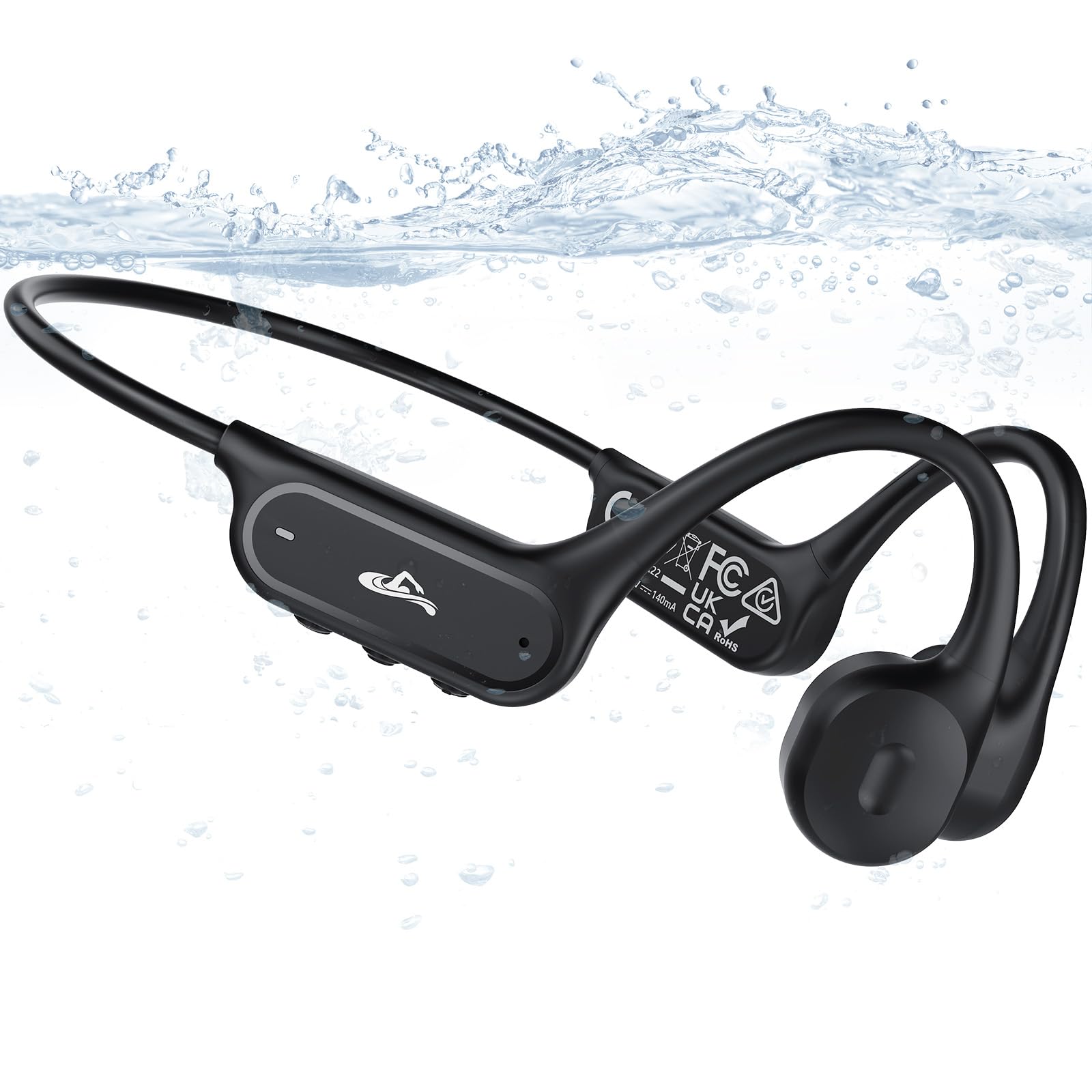 Cuffie da nuoto a conduzione ossea IP68 impermeabili, Bluetooth 6.1 e MP3, due modalità con lettore MP3, memoria da 32 GB, auricolari sportivi wireless open ear subacquei per corsa, ciclismo, fitness