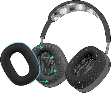 SOULWIT Sweat Proof Silicone Ear Cover for AirPods Max, Comfortable Fit for Gym Exercise, Easy to Clean, No Sound Quality Loss - Black