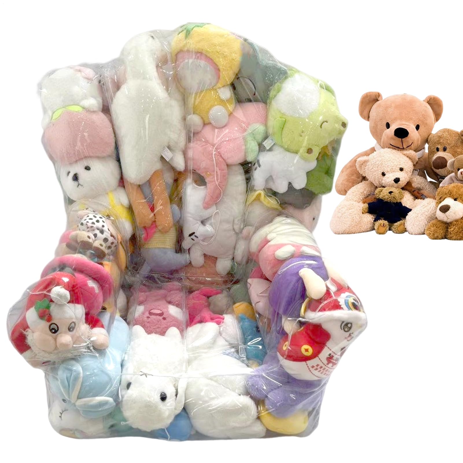 Coprisacco da Pouf Grande Organizzatore da Divano con Cerniera per Pupazzi | Copertura Impermeabile per Sedia Porta Giocattoli Bambini Ragazzi Prescolari Giovani Sala Giochi Camera Soggiorno
