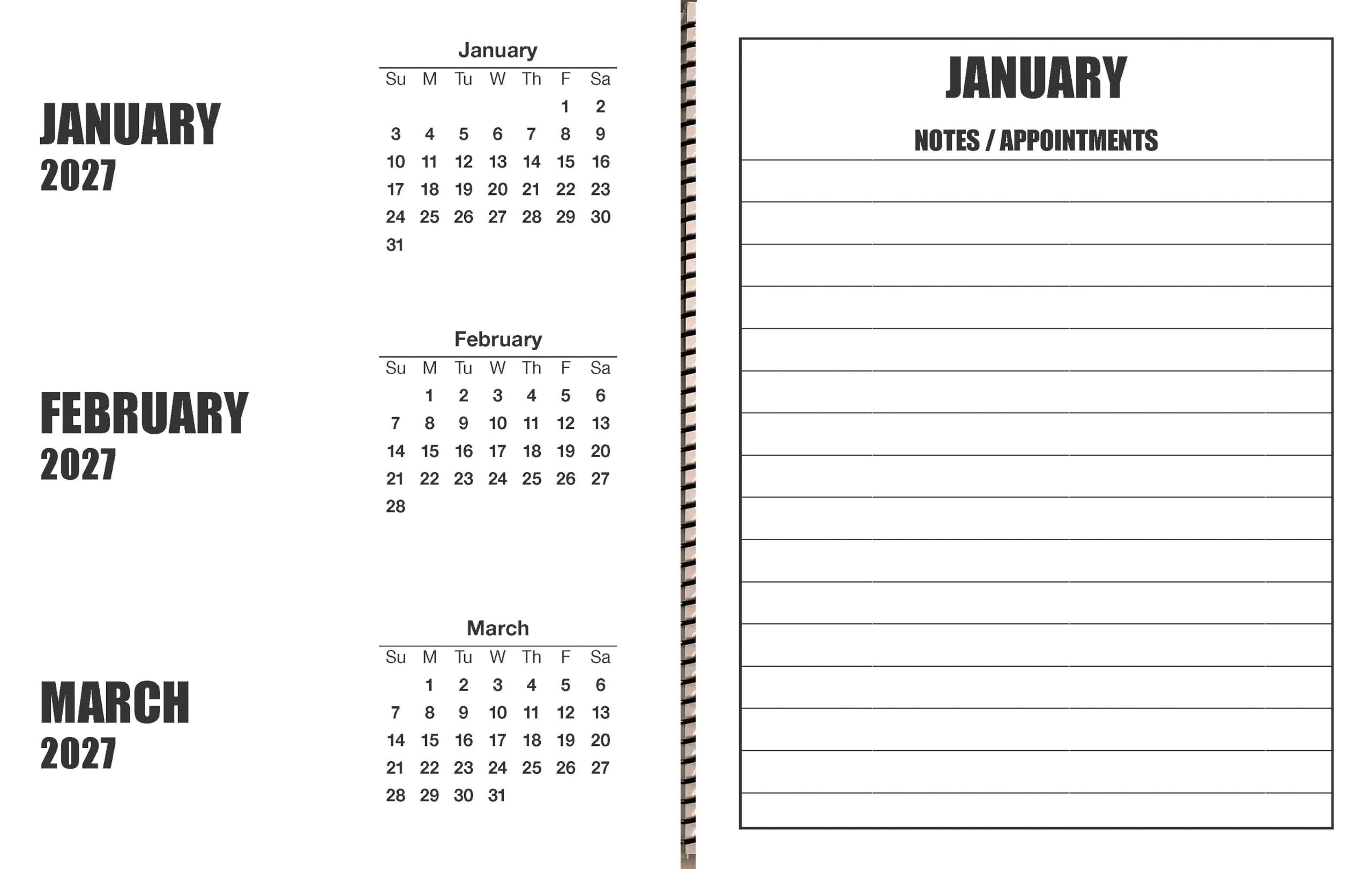 Jumbo Large Print Tischkalender 2025, schweres Papier, robuster Kalender, 43,2 x 27,9 cm, geöffnet oder geschlossen, misst 27,9 x 21,6 cm, 13 Monate, Januar 2025 bis Januar 2026, viel Platz zum