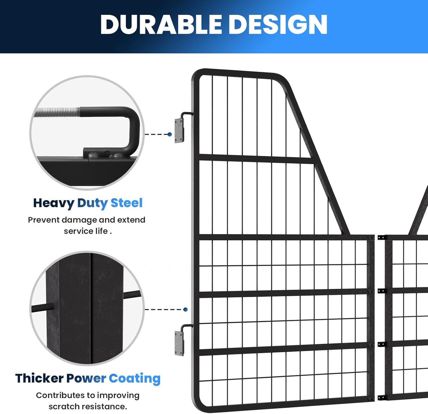 Premium Stall Guard for Horses, Heavy Duty Straight Steel Gate with Yoke & Round Corner for Horse Comfort & Safe, Allow Air Flow, Easy Installation (52" W x 42" H)