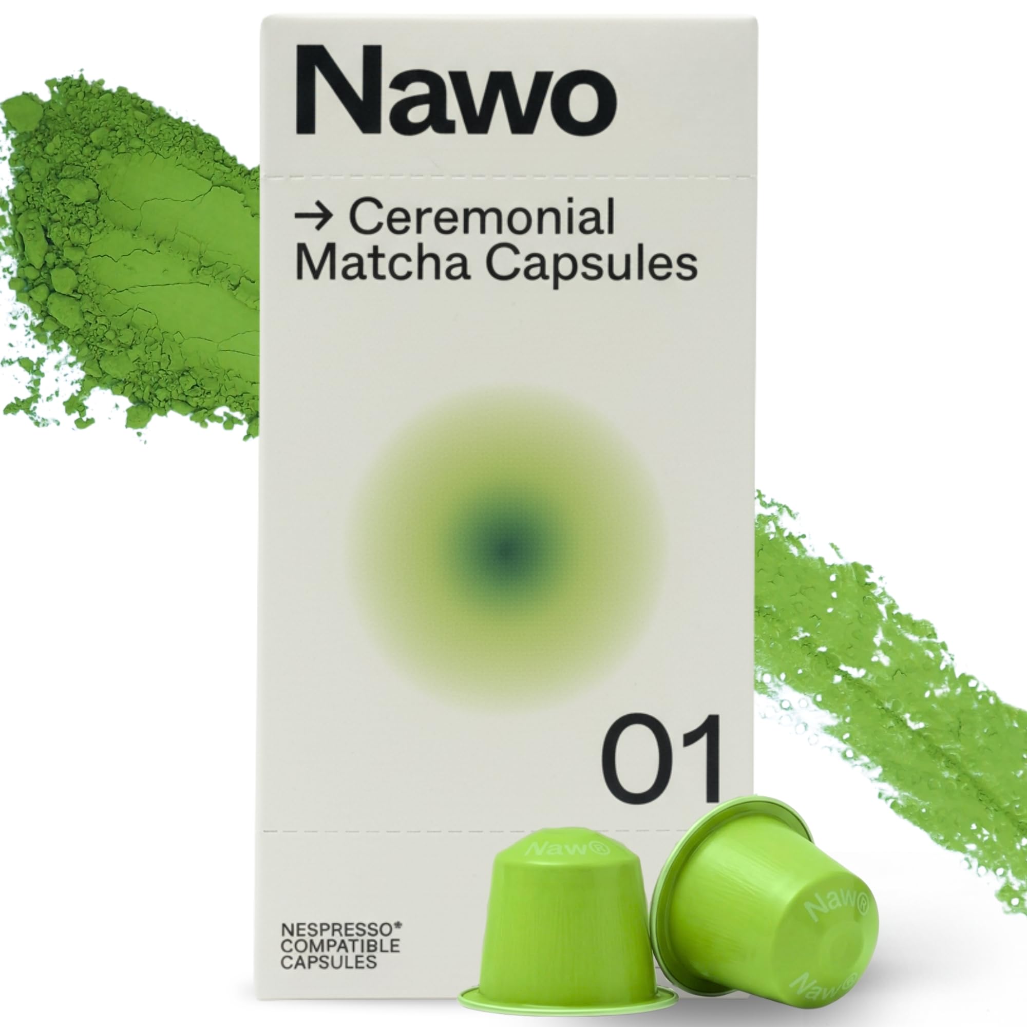 10 Cápsulas de Té Matcha Ceremonial – Compatibles con Nespresso®, 100% Natural, Té Verde en Polvo, Ideal para Matcha Latte, Sin Azúcares Añadidos ni Conservantes – NAWO® Matcha
