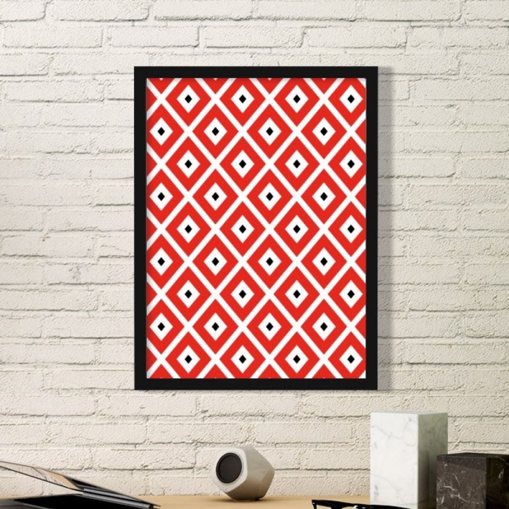 Marco de fotos pequeño estilo Japón con geometría roja para pinturas