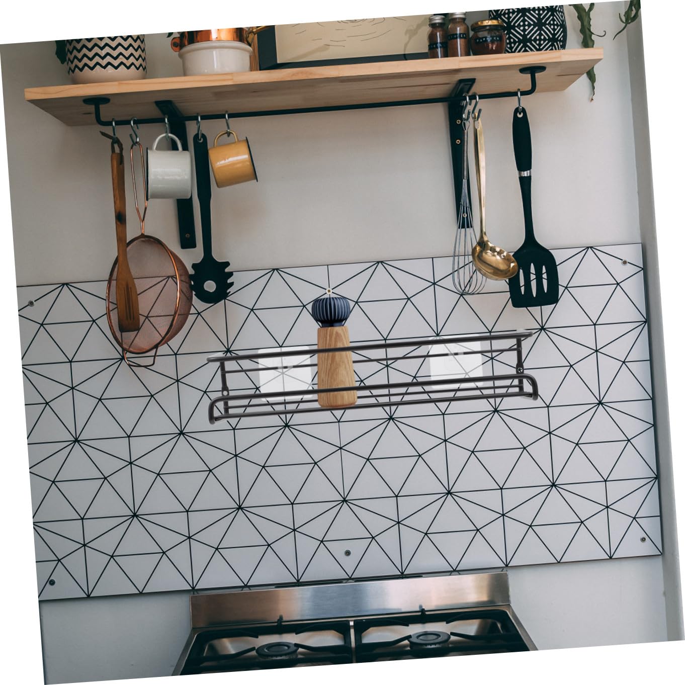 2 piezas Estantería de Cocina Negra Montada Pared para Especieros y Botes de Condimentos de Unidades para Organizar y Ahorrar Espacio Armarios y Mesas