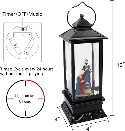 Miniatura 34 de Eldnacele - Linterna navideña musical, de globo, operada con baterías Muñeco de nieve
