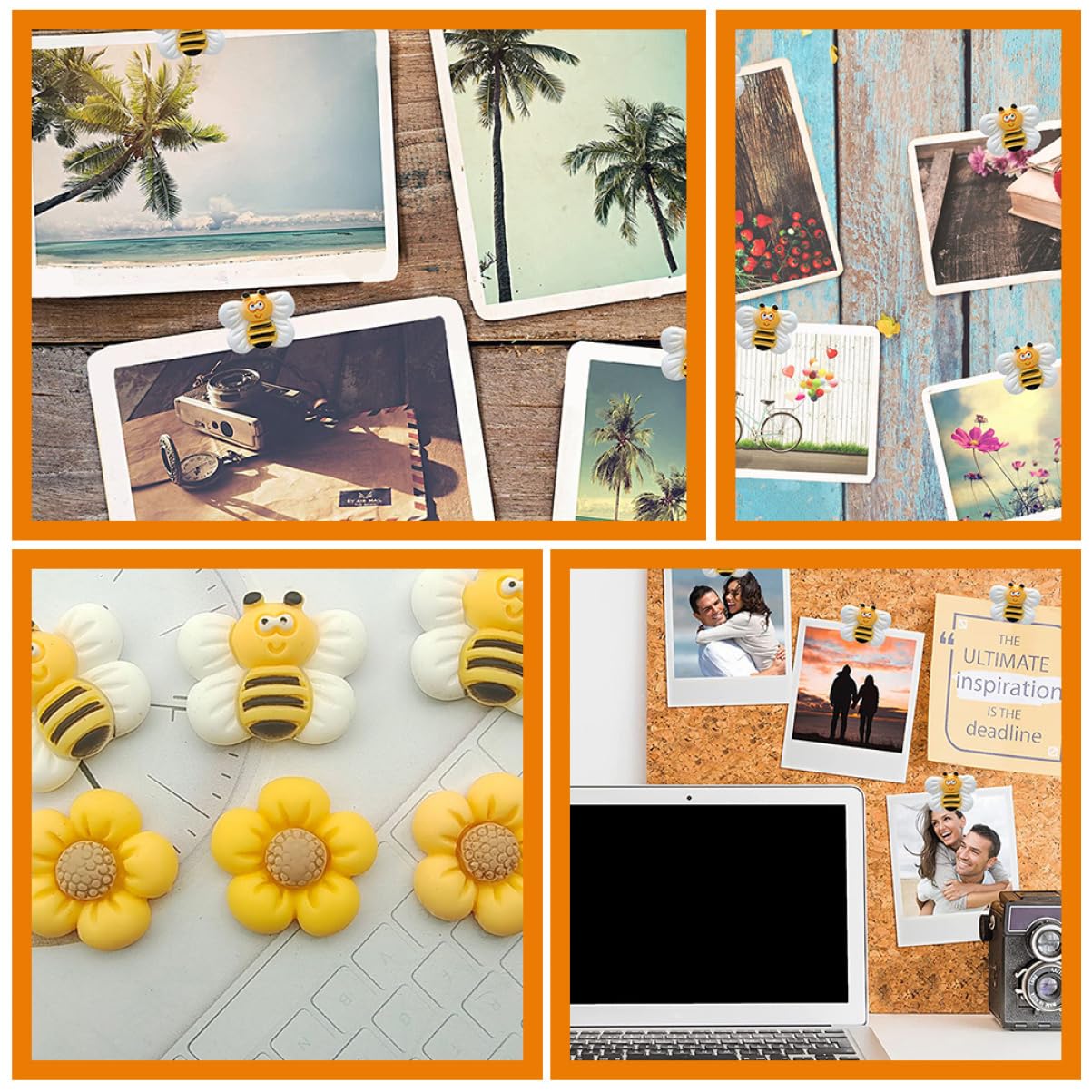 Ciieeo 125piezas Chinchetas Forma De Abeja Accesorios para Mapas para Uso Diario y Decoración De Oficina