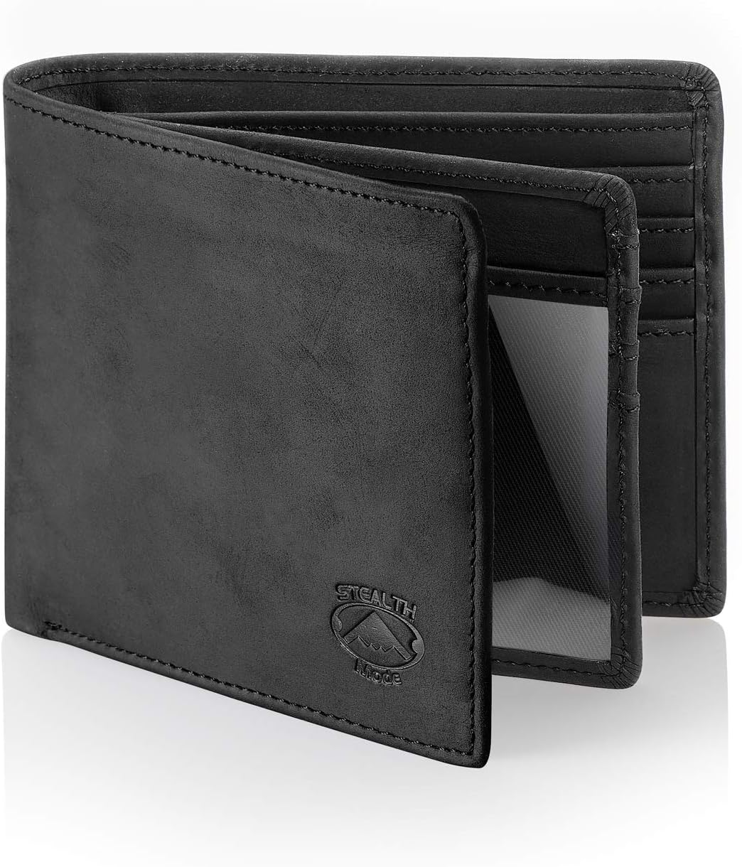 Stealth Mode Leather Bifold Wallet for Men With ID Window and RFID Blocking - Image 8