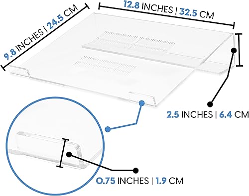 Miniatura 7 de Mammoth DuraClear - Soporte acrílico para laptop y monitor, accesorios ergonómicos de escritorio para mayor productividad y comodidad