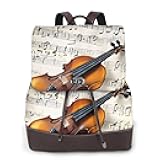 ZHANLEI Women's Leather Backpack, Daily Travel Work Shoulders Bags for Ladies Gift - Butterfly and cello