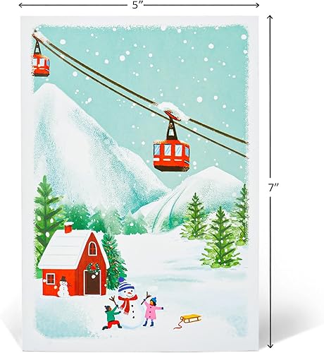 Miniatura 2 de Tarjeta desplegable de vacaciones de montaña, Feliz Navidad, nieve, esquí, tarjetas de felicitación 3D, regalos para mujeres, hombres, niños, niñas,