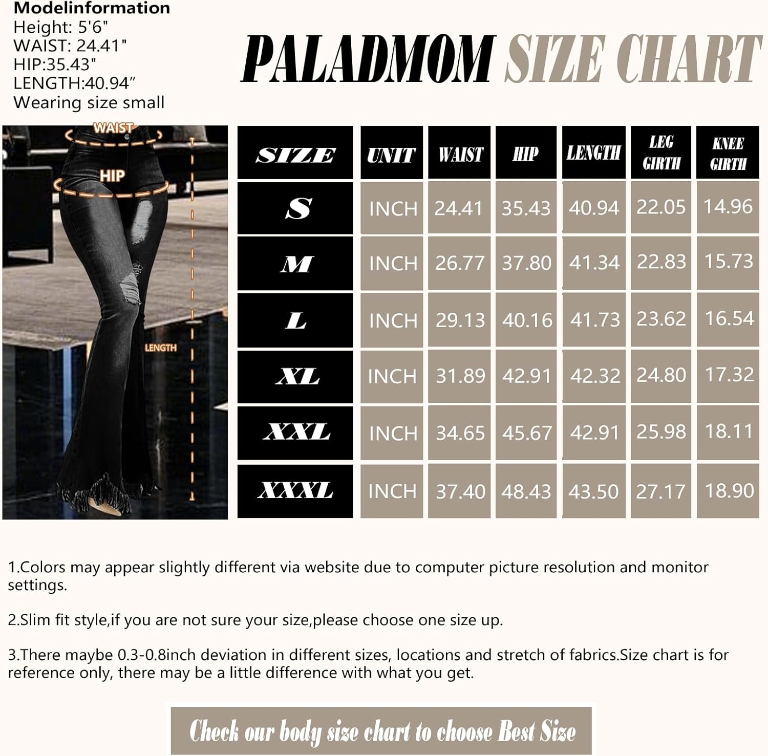 70s Bell Bottom Jeans for Women Elastic High Waisted Raw Hem Denim Pants Classic Vintage Flared Jeans - Image 4