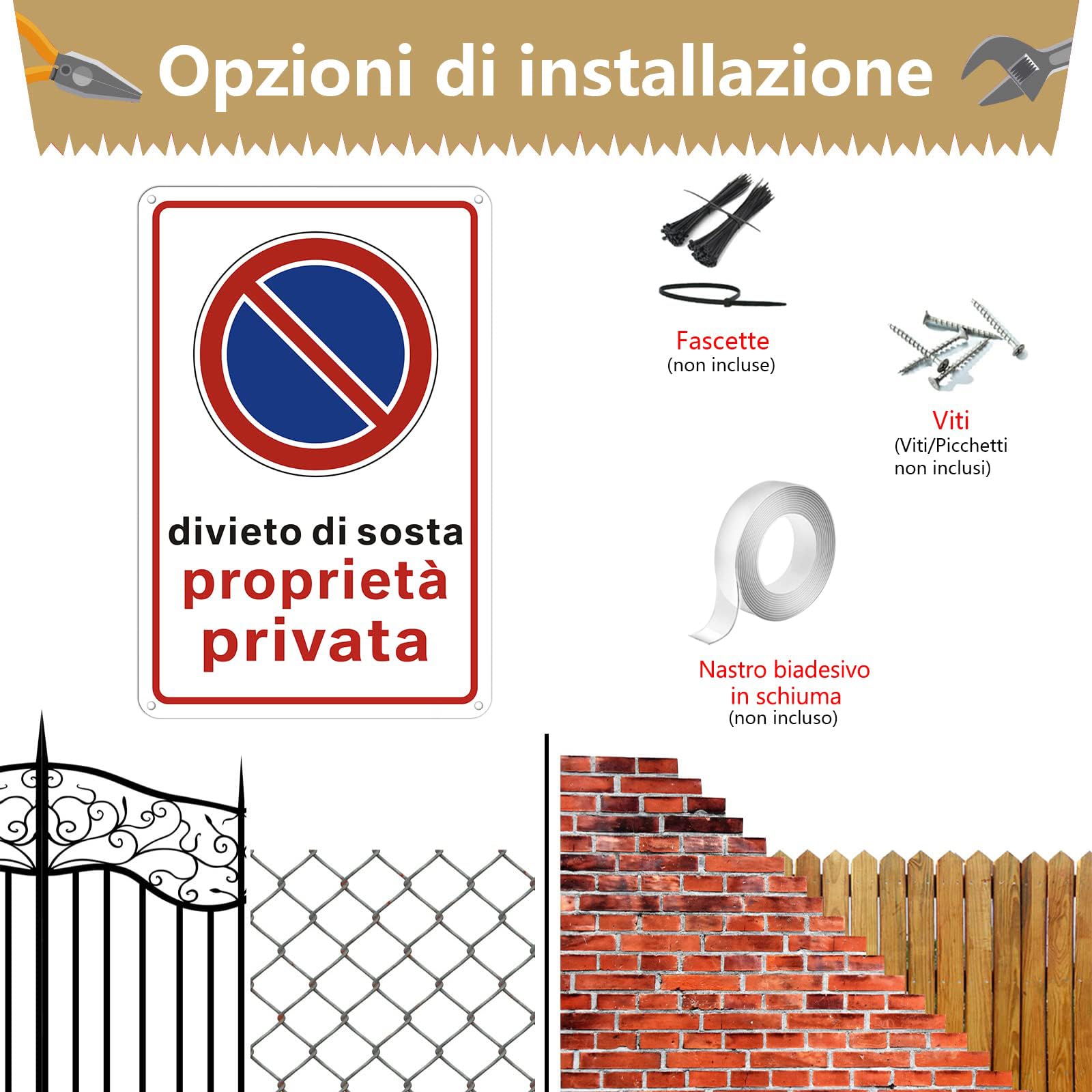 Cartello Parcheggio Privato Divieto Di Sosta - Alluminio 20x30 Cm, Per Esterno - Foto 4