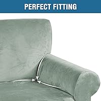 Vista 4 de H.VERSAILTEX 1 Peice Stretch Velvet Sofa Covers for 3 Cushion Couch Covers Sofa Slipcovers Furniture Protector Soft, Crafted from Thick Comfy Rich