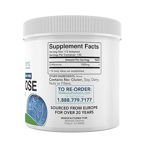 Miniatura 2 de Ahora nuevo tarro de polvo orgánico de fuente orgánica no transgénica UTI-Slip D Manosa 4.59 oz.