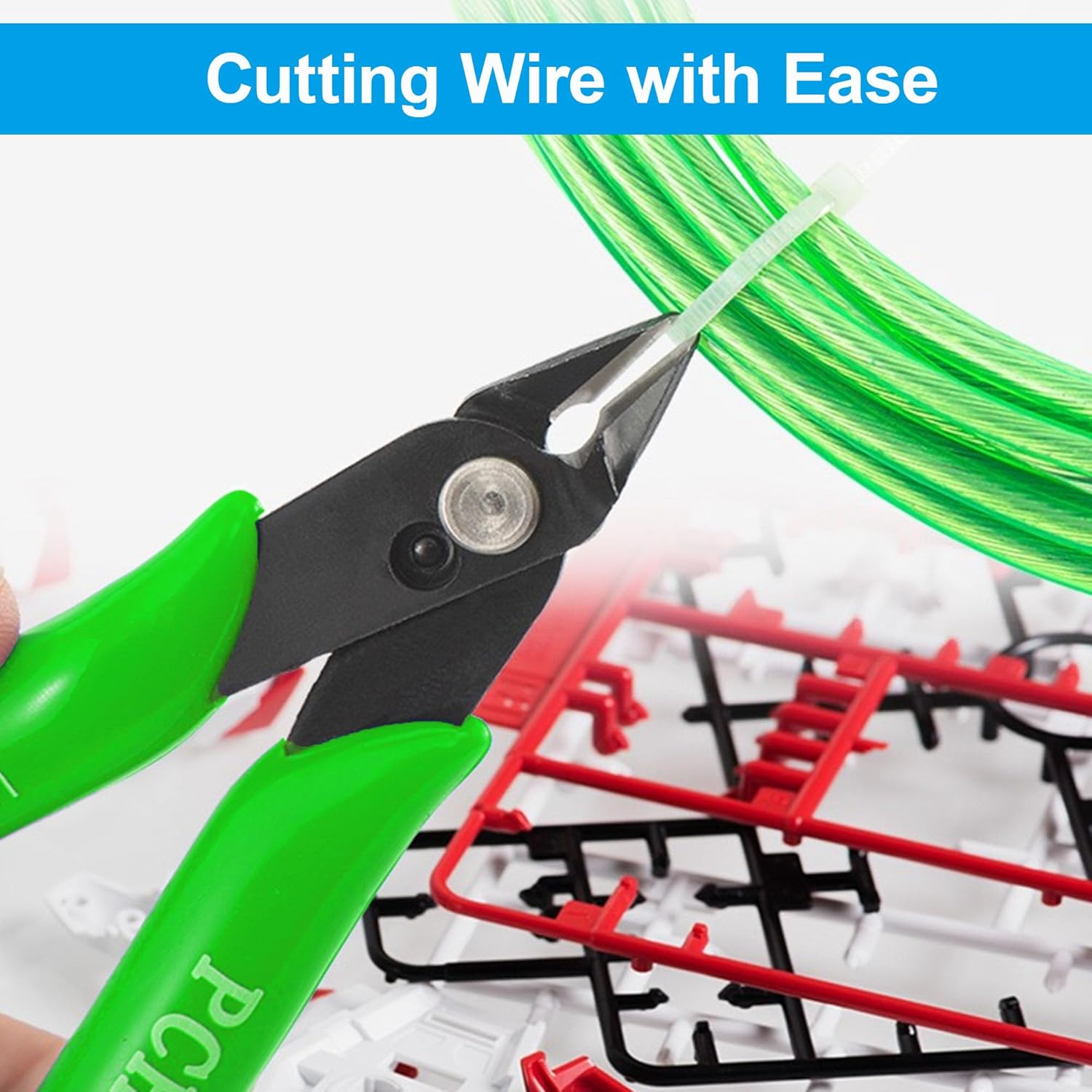 Micro Wire Cutters Precision Flush Cutter Pliers for Jewelry Making Electronics Craft 5 Inch Mini Side Cutting Nippers for Zip Ties Plastic Models and Hobby Projects 2PCS Green