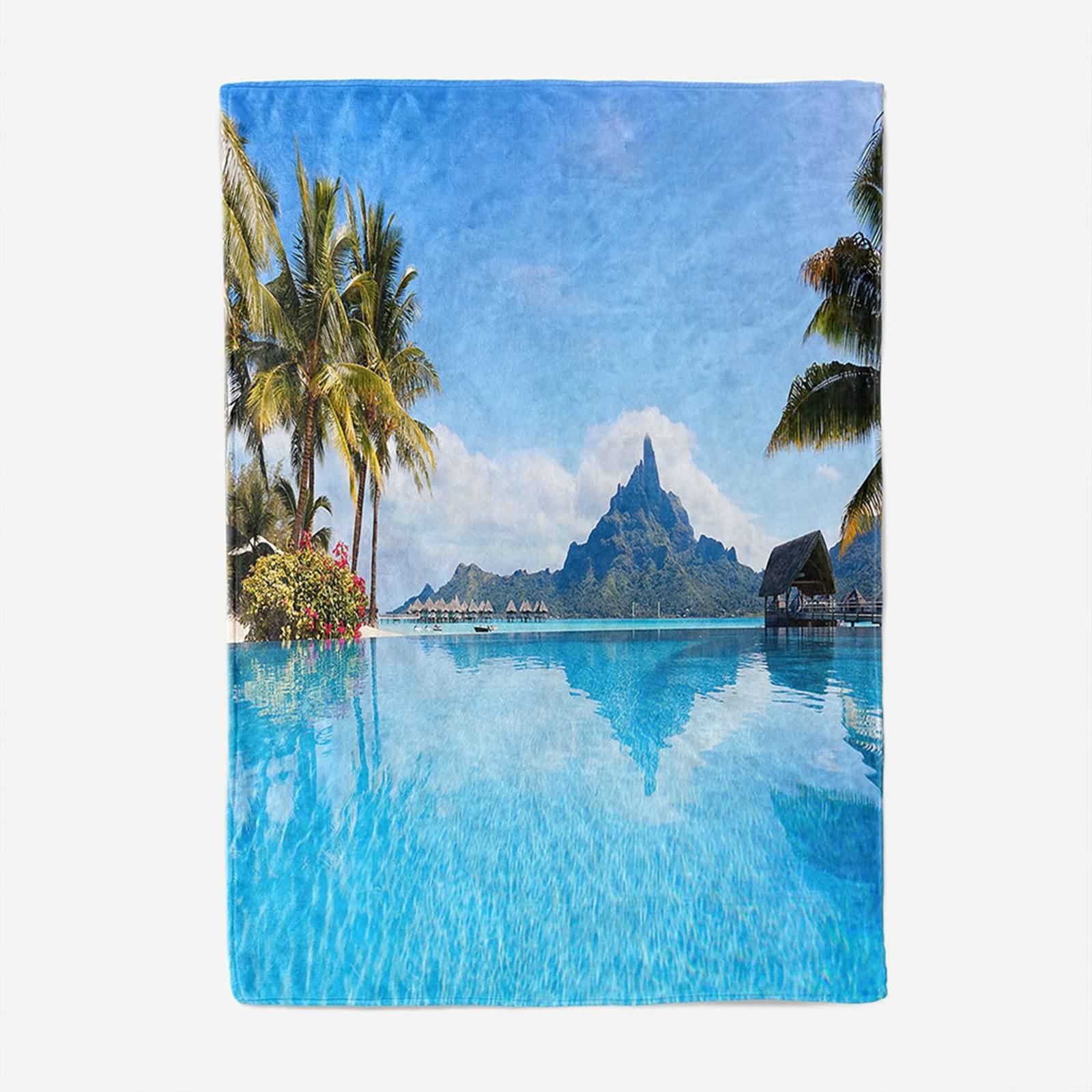 Aeici Couverture Polaire, Couvertures Polaires en Flanelle Couverture 180x200 cm Mer Montagne Cocotier Couverture de Canapé Cadeau pour Adultes et Enfants