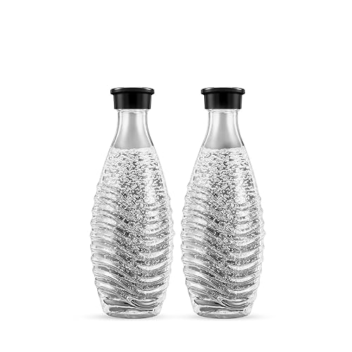 SodaStream 0,7L CRYSTAL Glaskaraffe | Spülmaschinenfest | Kompatibel mit Crystal & Penguin | elegantes Design | 2er-Pack