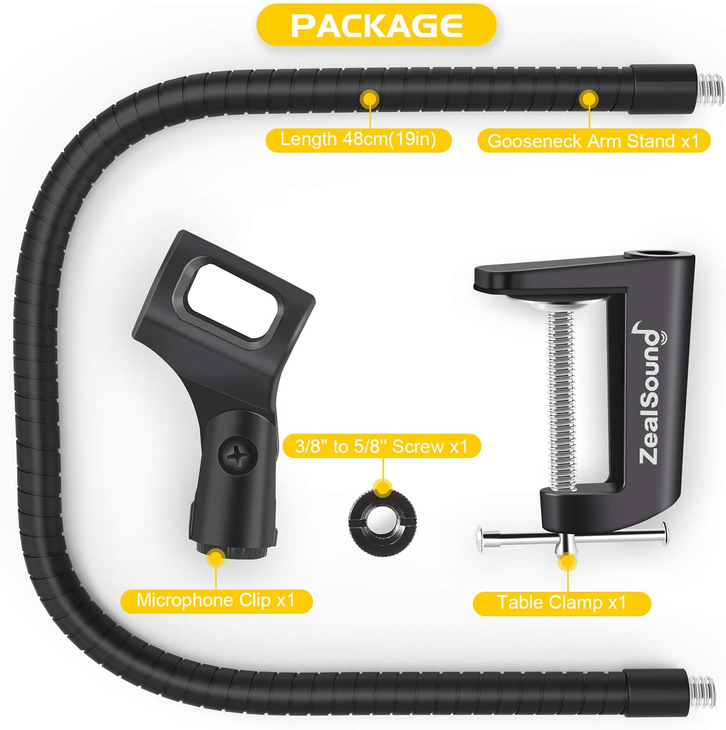 Flаѕh Dеаlѕ - 80% оƒƒ ZealSound Microphone Arm Stand, Adjustable Universal Gooseneck Desktop Mic Stand, 3/8 to 5/8 Adapter, Mic Clip Holer, Upgraded Heavy Duty Clamp for Blue Yeti Snowball Ice and Other Mics-19inch Uр Tо 40% оƒƒ ZealSound Microphone Arm Stand, Adjustable Universal Gooseneck Desktop Mic Stand, 3/8 to 5/8 Adapter, Mic Clip Holer, Upgraded Heavy Duty Clamp for Blue Yeti Snowball Ice and Other Mics-19inch