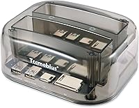 Vista 1 de TCC-S865 USB 3.0 a SATA IDE Dual Slots Externo Transparente Disco Duro Estación de Acoplamiento con Lector de Tarjetas y 2 Puertos USB 3.0 Hub