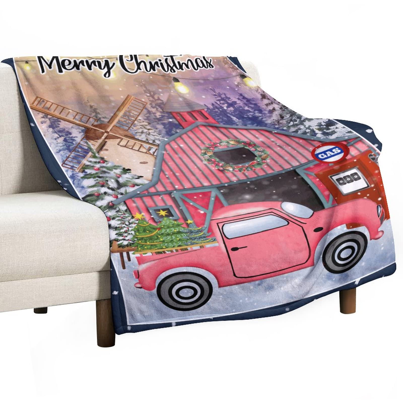Couverture polaire gnomes de Noël 130x150cm plaid canapé lit