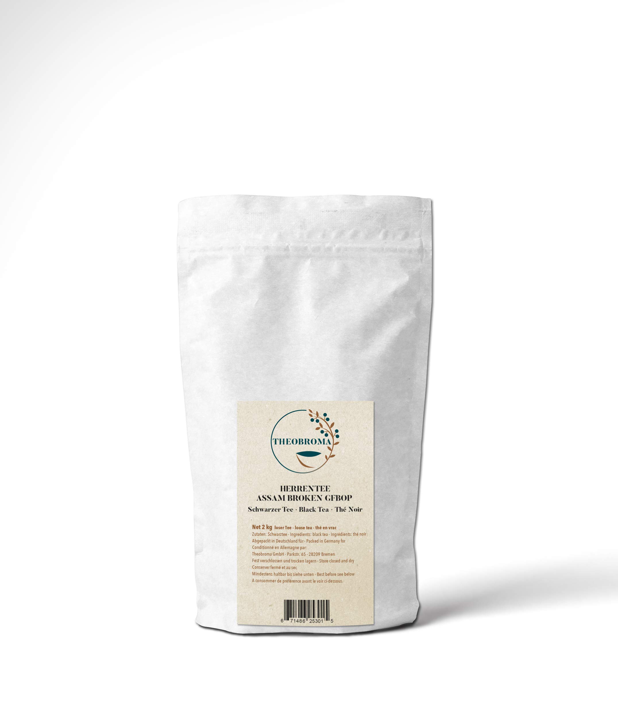 Theobroma Schwarzer Tee Assam Broken GFBOP 'Herrentee', Schwarztee lose, 1er Pack (1 x 2 kg)