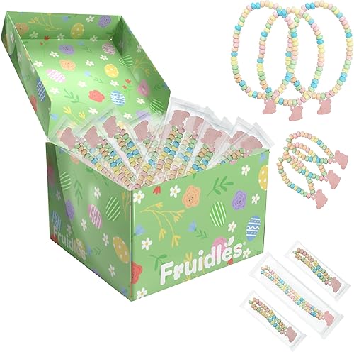 Miniatura 3 de Pulsera y collar de dulces de conejo de Pascua, masticables multicolor con sabor a frutas para recuerdos de fiesta