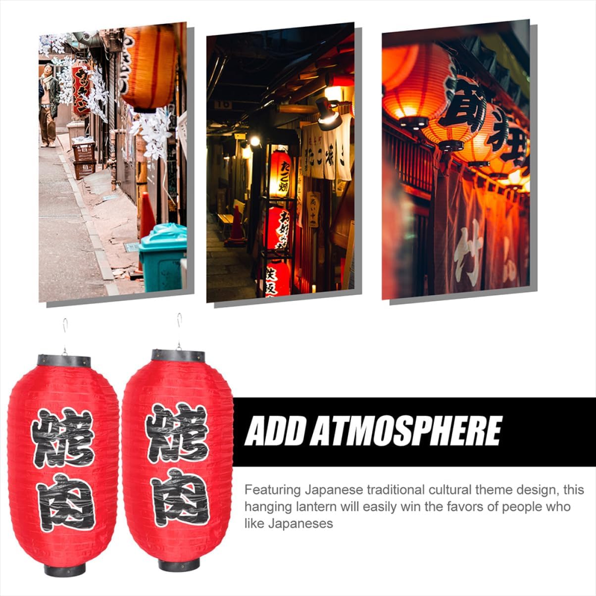 ARTIBETTER 4pcs Japanese Paper Lantern Japanese Style Hanging Lanterns for Sushi Restaurants Outdoor Decor and Festive Celebrations for Use