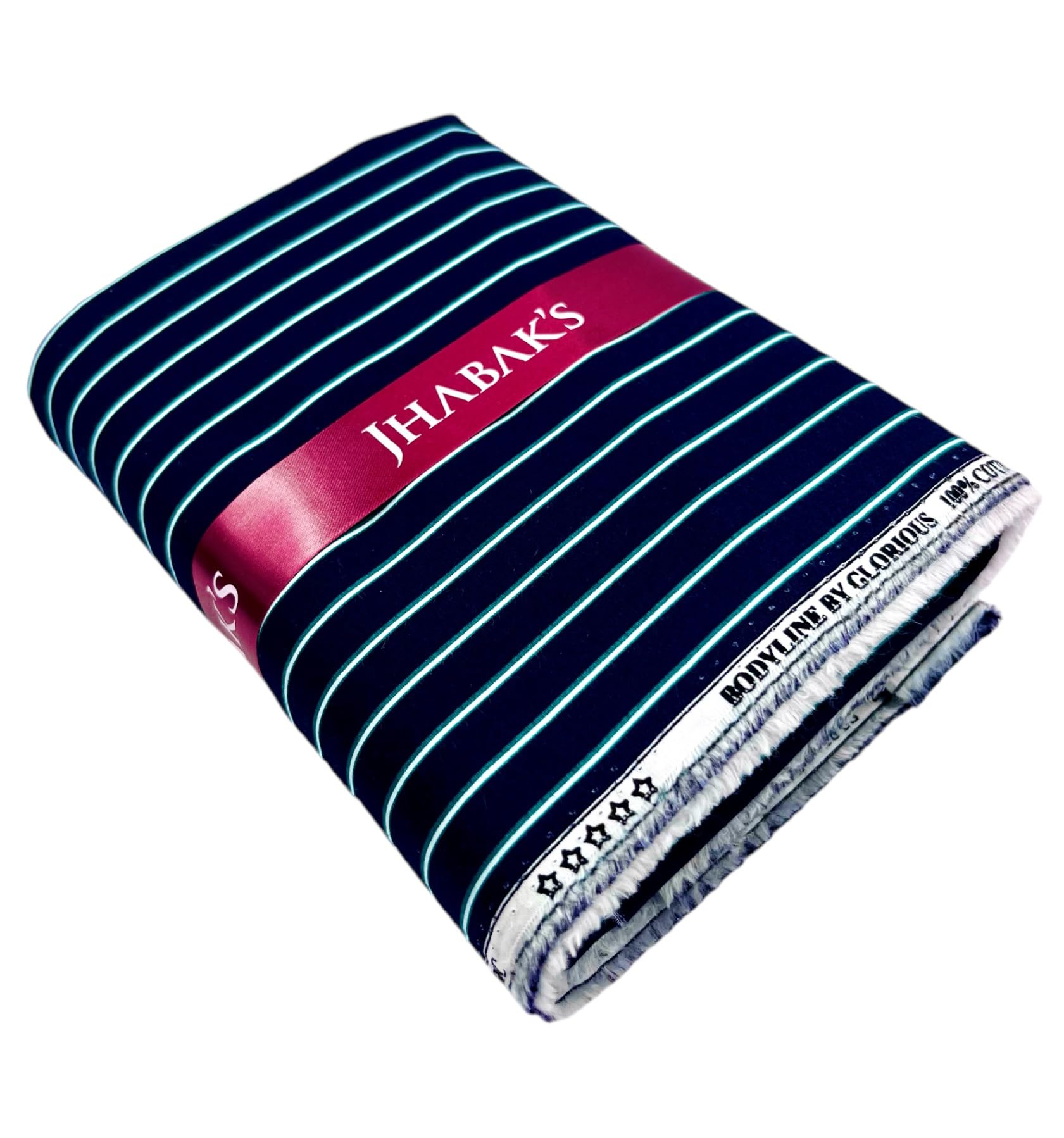jhabak's HABAK'S Unstitched 100% Pure Cotton Strip Shirt Fabric - 1.60 Meter Shirt Material - 2.10 Meter Kurta Piece-picture-29