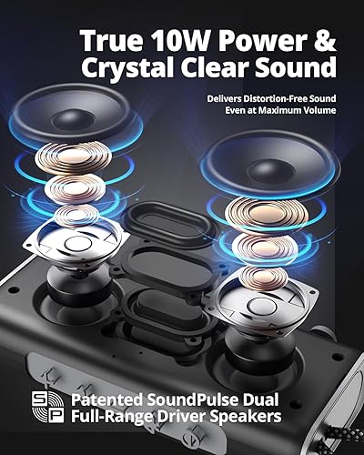 Miniatura 7 de Tronsmart Altavoz Bluetooth portátil, Altavoz impermeable inalámbrico de viaje con salida de 10 W, Bluetooth 5.3, IPX7 impermeable, tiempo de