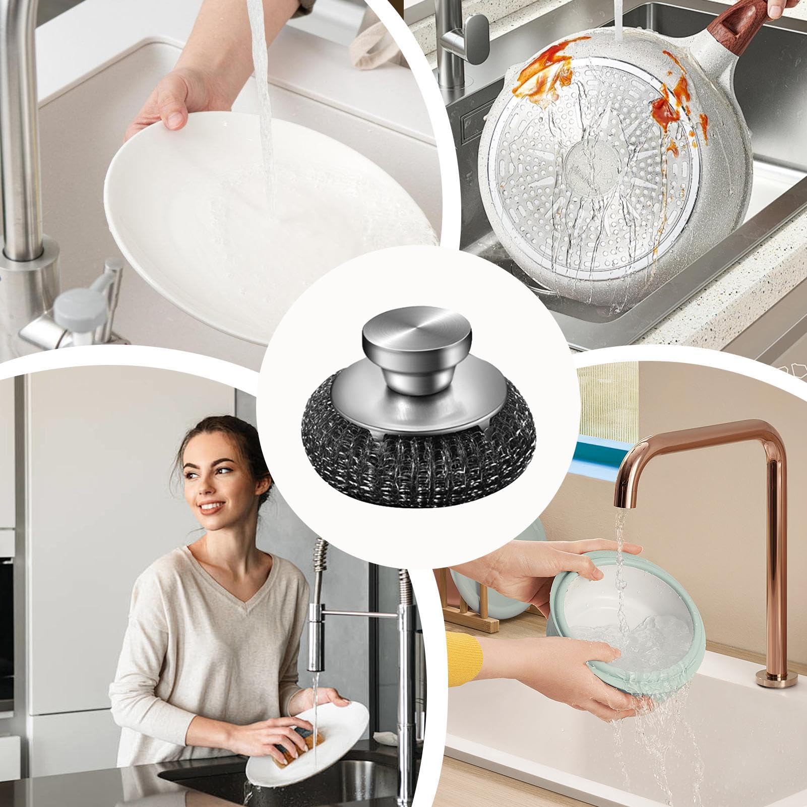 Scrubber in acciaio inox, paglietta in acciaio inox, paglietta per pentole, lavapavimenti ergonomici, scrubber in lana d'acciaio, paglietta in metallo per pentole, padelle, pentole, pentole, pentole,